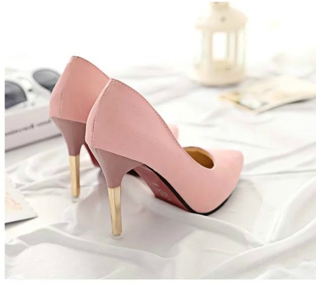 HA037 Pointed High Heels Pink